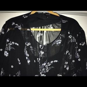 Black and White Gauzy Dress